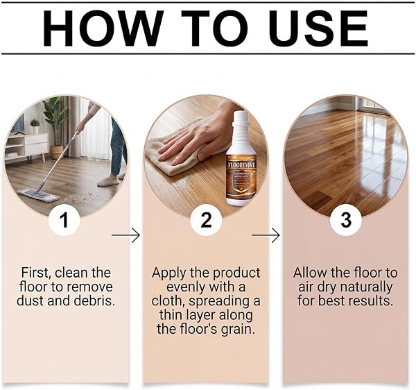 Floorevive Pour Le Bois – Restaure Les Sols En Quelques Minutes, Sans Ponçage, Ravive L’éclat Des Sols En Bois, Atténue L’aspect Des Micro-Rayures, Entretien Facile à La Maison, 150ML/5FL.OZ (1) - 3