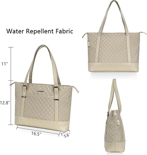 Miniatura 9 de KROSER Bolsa de mano para laptop de 15.6 pulgadas con puerto USB, bolsa de trabajo grande, bolsa de hombro para computadora para mujer, funda de