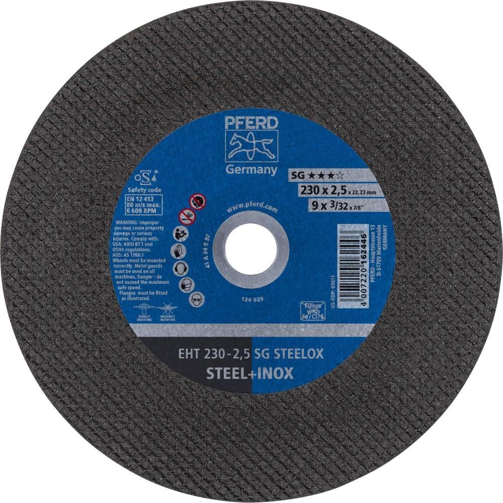 Pferd EHT2302,5A24PPSFINOX A24PPSF-I Flat Cut-Off Wheel, Multi-Colour, 230 x 2.5 mm