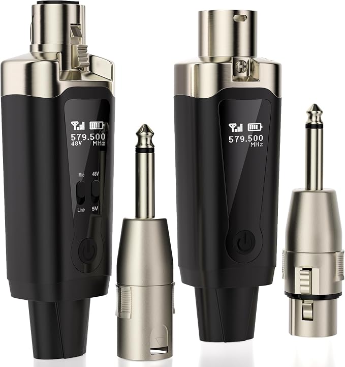 Transmisor y receptor inalámbrico UHF Facmogu con alimentación phantom 48V miniatura 8