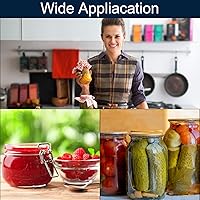 Vista 7 de uxcell 1 pinza elevadora de tarros de conservas, elevador de tarro galvanizado con mango de goma para un agarre seguro, color negro