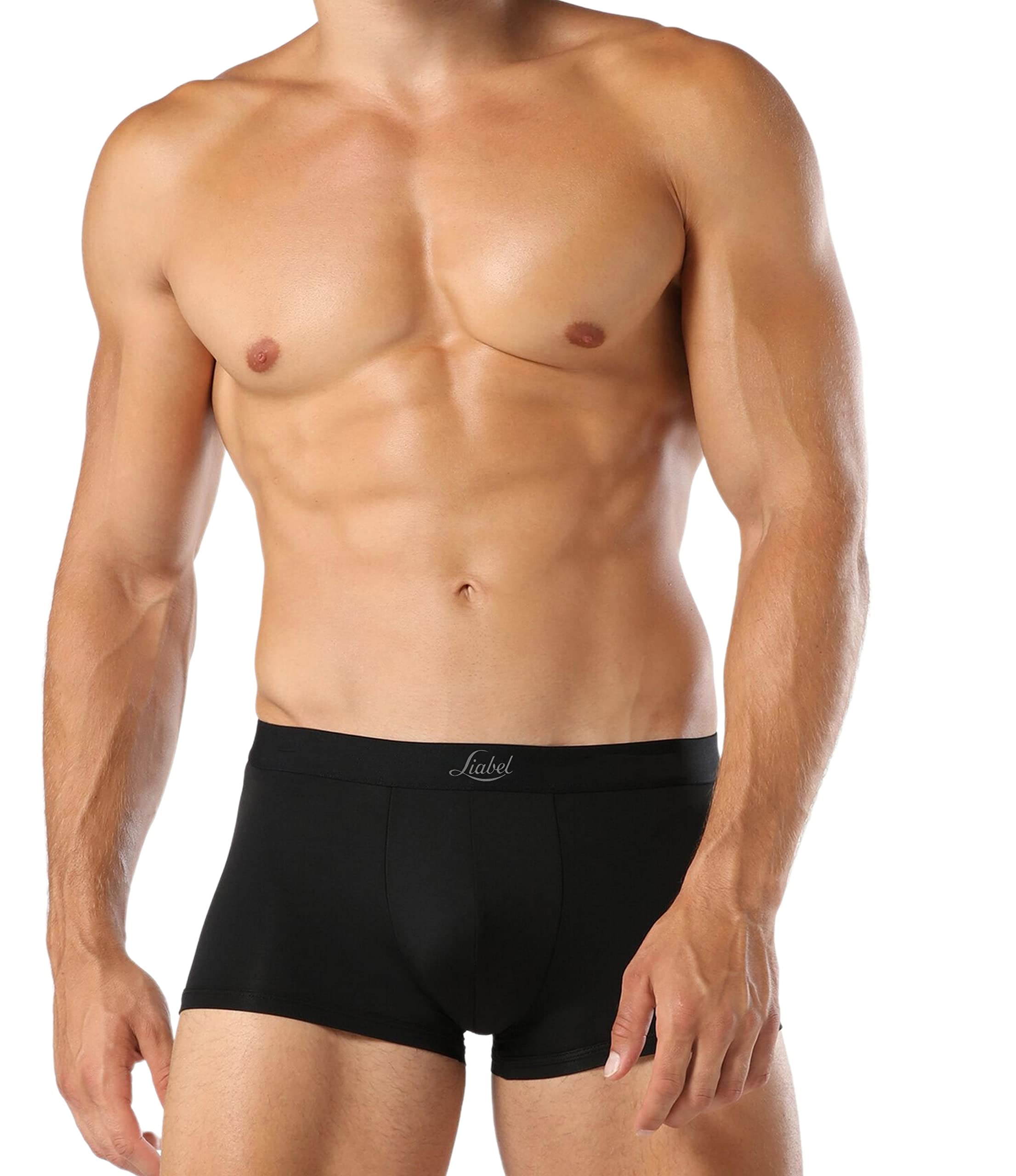 Liabel - 5 Boxer Uomo Seamless Senza Cuciture Intimo Mutande Uomo Colorate alla Moda Bianchi Neri 2 Neri 2 Blu 1 Grigio