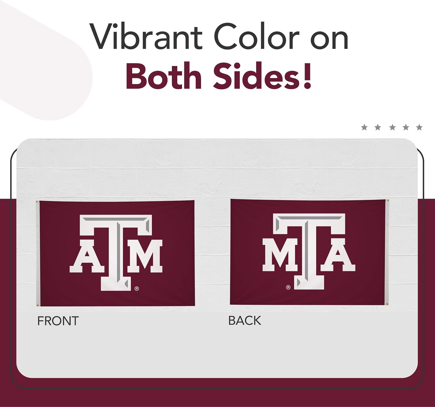 Texas A&M Aggies College Sports Printed Flag - NCAA Licensed - Nylon - School Banner (White, Maroon) (5' x 8')
