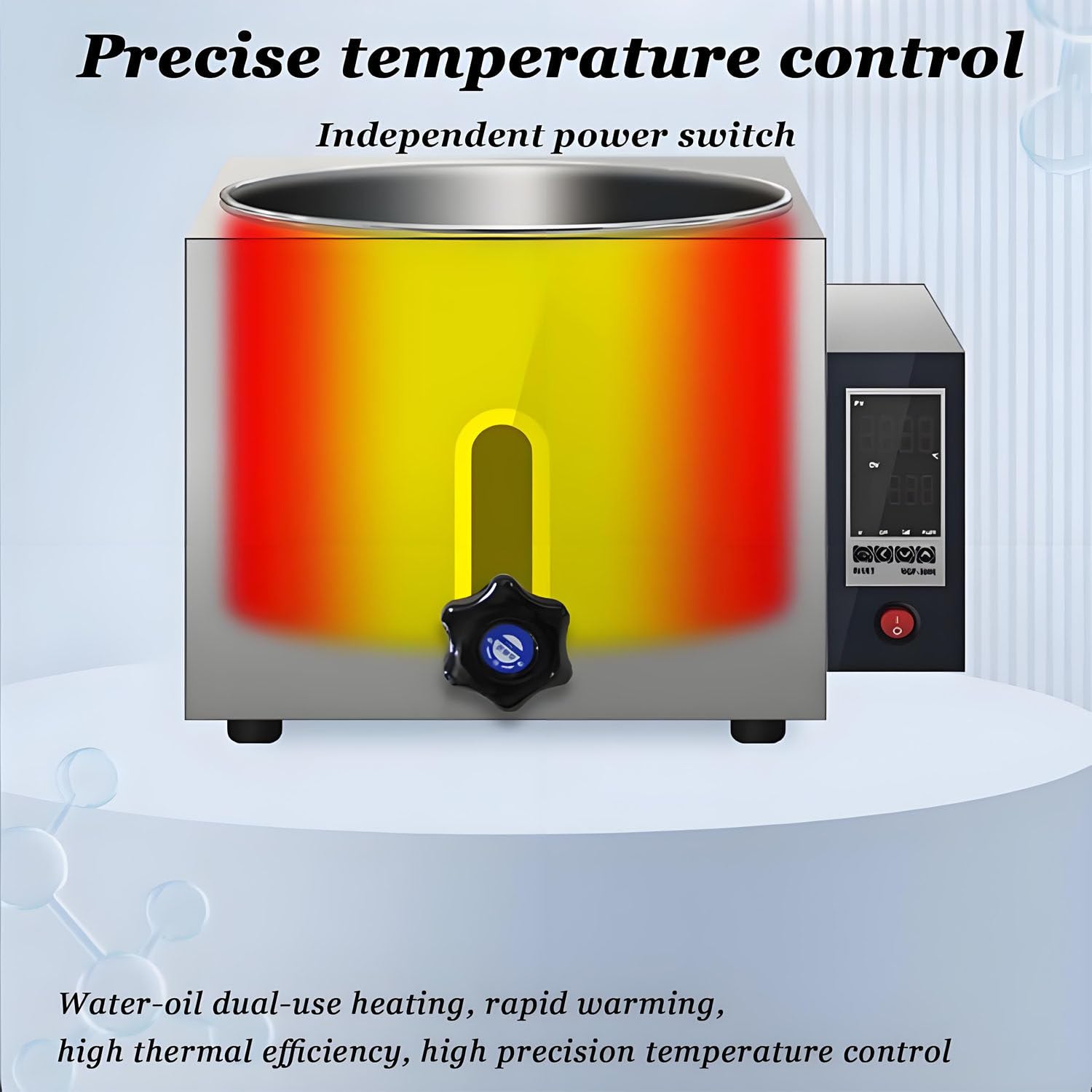 Hebe-Ölbad mit konstanter Temperatur, Labor-Öl- und Wasserbad, Intelligente Temperaturregelung, LED-Anzeige, Bis zu 250 °C, Konstanttemperatur-Wasserbad für Labore 2L