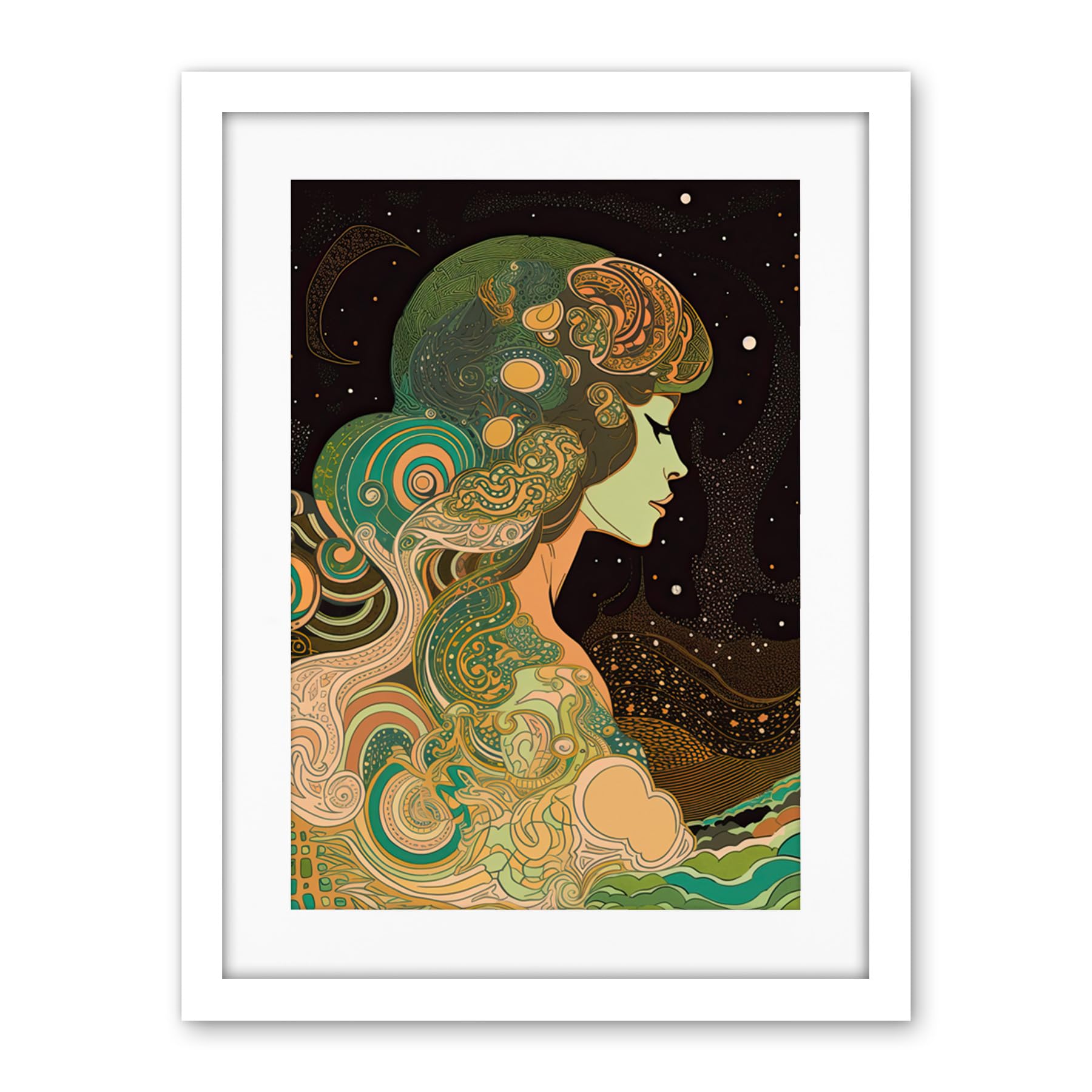 Artery8 Aurora Borealis Modern Concept Art Illustration Artwork Framed Wall Art Print 18X24 Inch