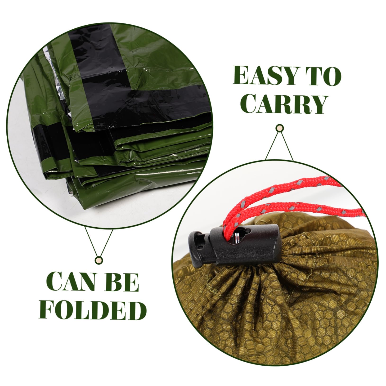 TOYANDONA Saco De Dormir De Emergencia Cálido Ligero para Viajes para Adultos para Acampar Compacto Frío Equipo De Senderismo Mantas Térmicas De Emergencia Película De Aluminio