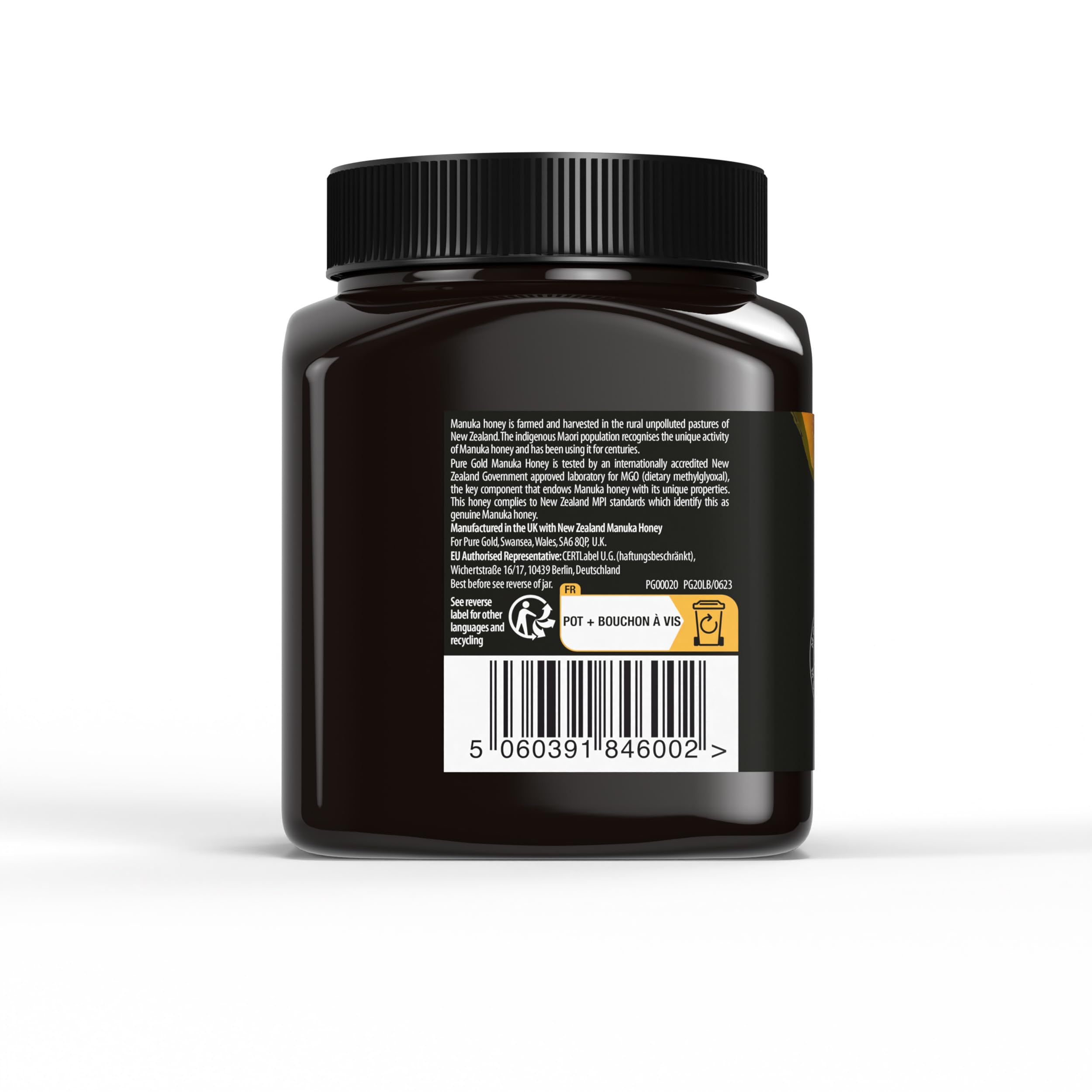 Pure Gold Miel Natural Cruda de Manuka, Ecológica, Producida en Nueva Zelanda