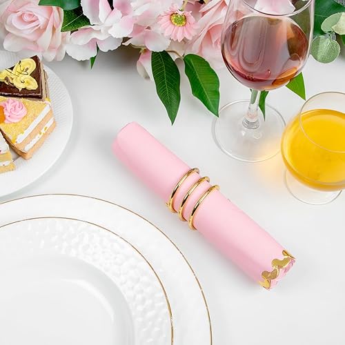 Miniatura 7 de WDF Paquete de 150 servilletas de graduación, servilletas negras y doradas, servilletas de 3 capas negras con borde dorado, servilletas de papel de