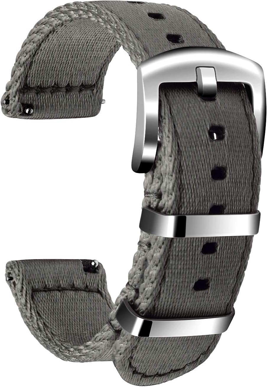 ULLCHRONylon Watch Strap Replacement Canvas Watch Band Military Army Men Women - 18mm, 20mm, 22mm, 24mm Watch Bracelet with Stainless Steel Silver Buckle