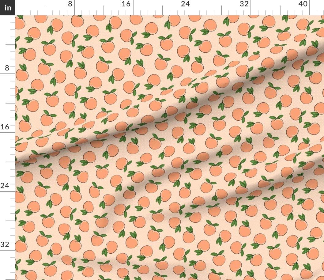 Spoonflower Fabric - Peach Fabric Summer Fruit Little Arrow Polka Dots Baby Girl Printed on Petal Signature Cotton Fabric by The Yard - Sewing Quilting Apparel Crafts Decor