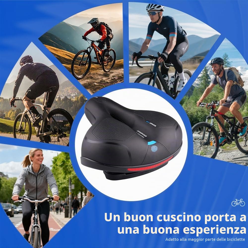 Comoda sella ergonomica per bicicletta da uomo e da donna