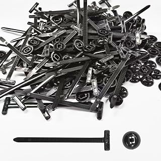 Nylon Universal Cable Tie Buckle, Heavy Duty Self-Locking Rivet Zip Ties with Button, Multifunctional Car Body Repair Retainer Clip, UV-Resistant Fastener for Vehicle, Home, Workshop (100PCS)