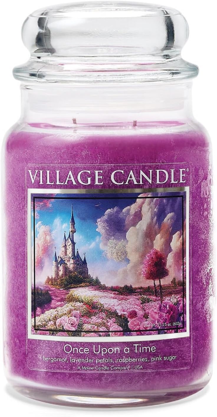 Village CandleOnce Upon A Time, Large Glass Apothecary Jar, Scented Candle, 21.25 Oz