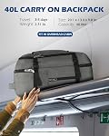 Hynes Eagle 40L Travel Backpack for Men Carry on Backpack for Women Flight Approved Carry on Luggage Backpack for Airplanes