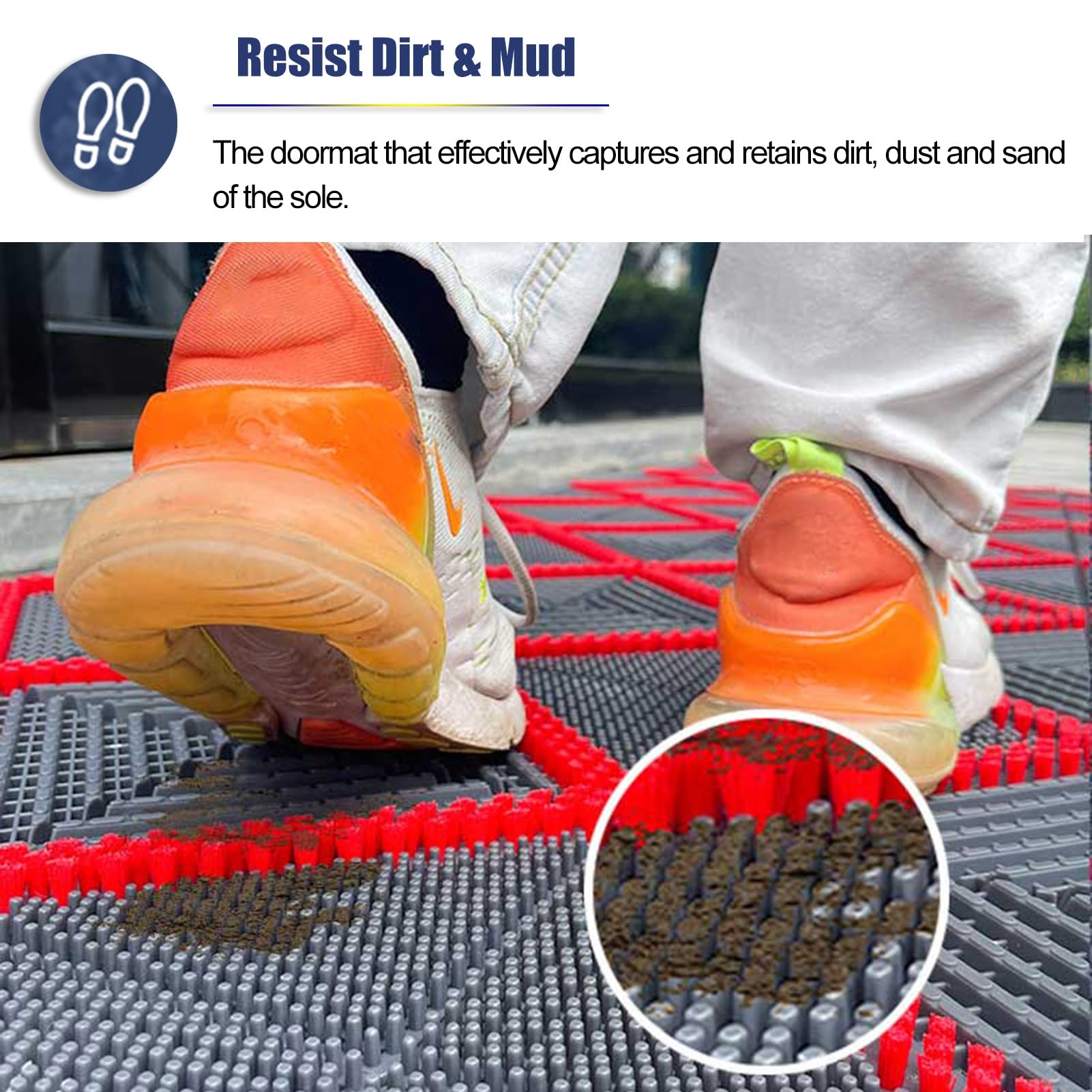 Outdoor-Fußmatte für jedes Wetter, 90/105/120/150/180 cm Länge, Eingangs-Schuhmatte für Hotel-Restaurant-Flughäfen, stark frequentierte Bereiche (Größe: 75 x 150 cm/29,5 x 59 Zoll)