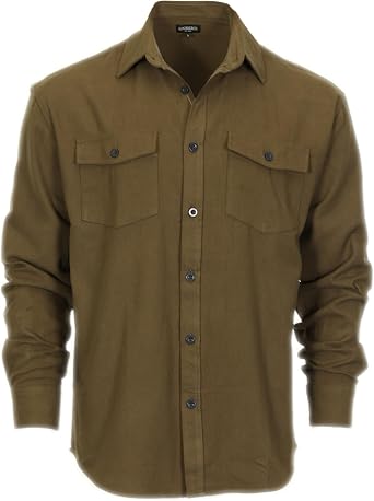 Gioberti Mens Plaid Checkered 100% Cotton Brushed Flannel Shirt