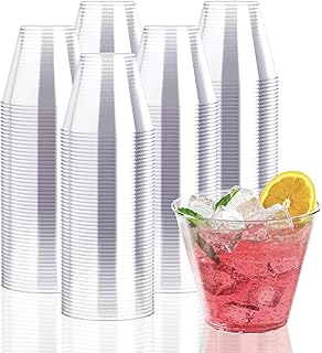 300 Pack Clear Plastic Cups 9 oz Disposable Cups Transparent Plastic Drinking Cups, Plastic Party Cups, Hard Plastic Cups for Weddings, Home, Dinner and other Events
