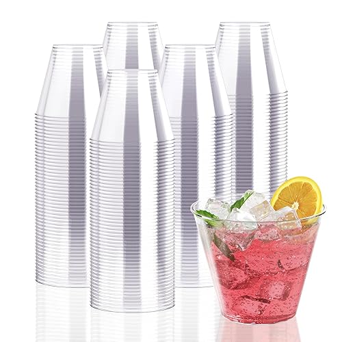 JollyPack 300 Pack Clear Plastic Cups 9 OZ Disposable Heavy-duty
