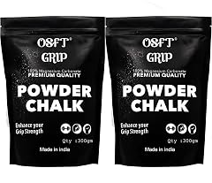 OSFT Magnesium Carbonate Powder Gym Chalk for Weightlifting Cross Fitness Training Gymnastics Rock Climbing Deadlifting Workout Bouldering Billiards Pole Dancing (Combo Pack (300 + 300) gm)