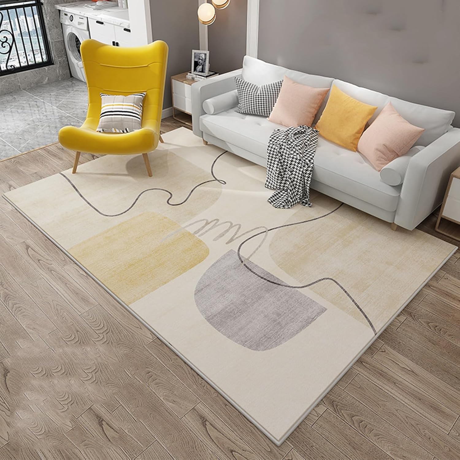 Heated Floor Carpet, Large Radiant Floor Heater, Electric Heated Area Rug Pet Heating Mats, Soft Plush Carpet Floor Heating for Yoga Living Room Bedroom(C,300x200cm)