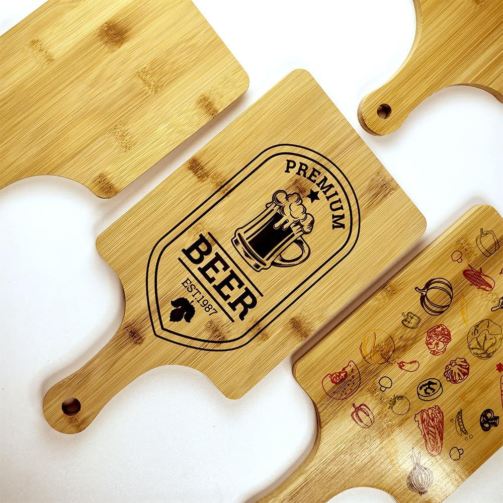 2 Pack Sublimation Blanks Bamboo Wooden Pizza Peel 14 Inch Board - Multi-Purpose Sublimation Print Bamboo Pizza Cutting Board, Wood Pizza Peel, Pizza Spatula Paddle For Diy Heat Transfer Print