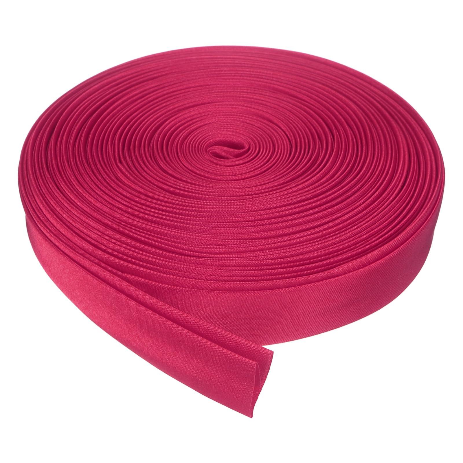 sourcing map Double Fold Bias Tape for Sewing, 3/4 Inch x 10 Yards Satin Bias Binding Tape Continuous Bulk for Quilting Blanket Binding Seaming Hemming Fabric Piping DIY Craft, Rose Red