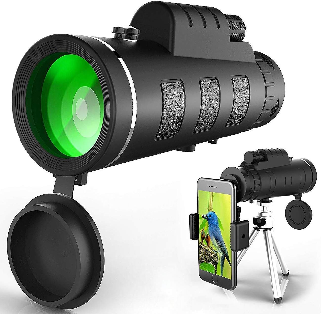 telescopio con treppiede per iphone