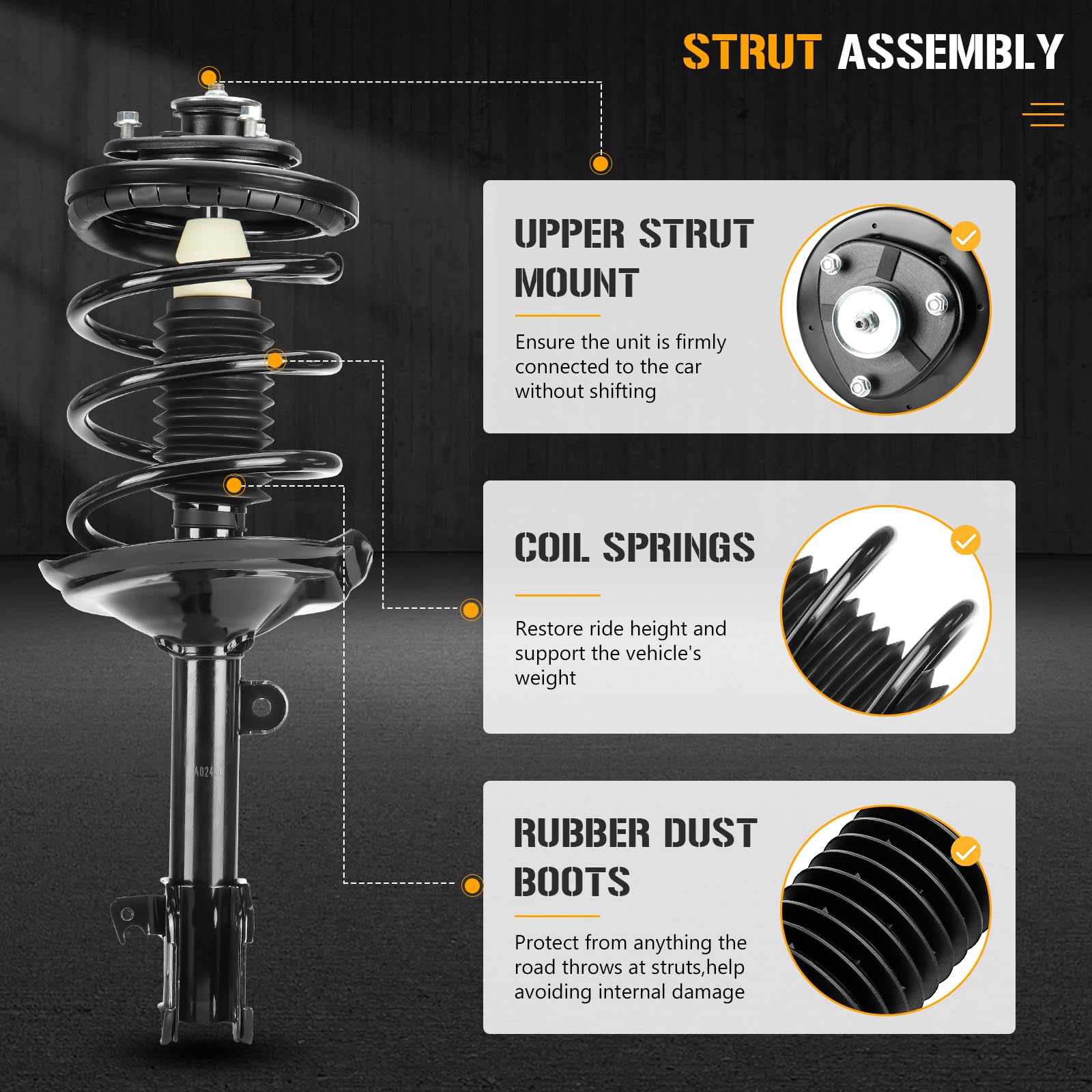 Amazon.com: Front Complete Strut Assembly Shock Absorber w