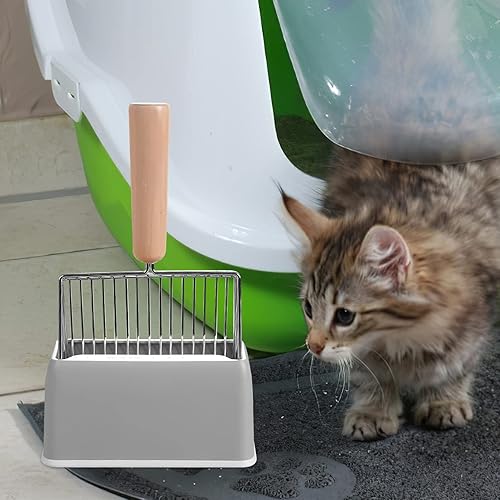 Miniatura 4 de Alipis Caja de almacenamiento de pala de arena para gatos, caja de almacenamiento de pala de arena para mascotas, accesorios de caja de arena, 2