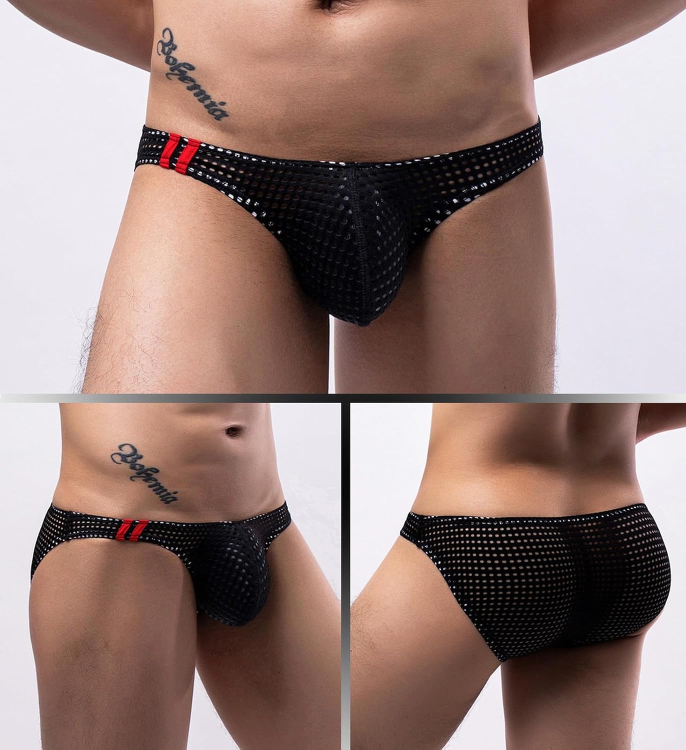 Men Mesh Underwear Sexy Mens Briefs Comfortable Penis Pouch Panties Low Waist Bikini