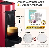 Vista 4 de CAPMESSO Kit de recarga de cápsulas Vertuo reutilizables, sellado más rápido, cápsulas Nespresso Vertuo reutilizables con cepillo de llenado