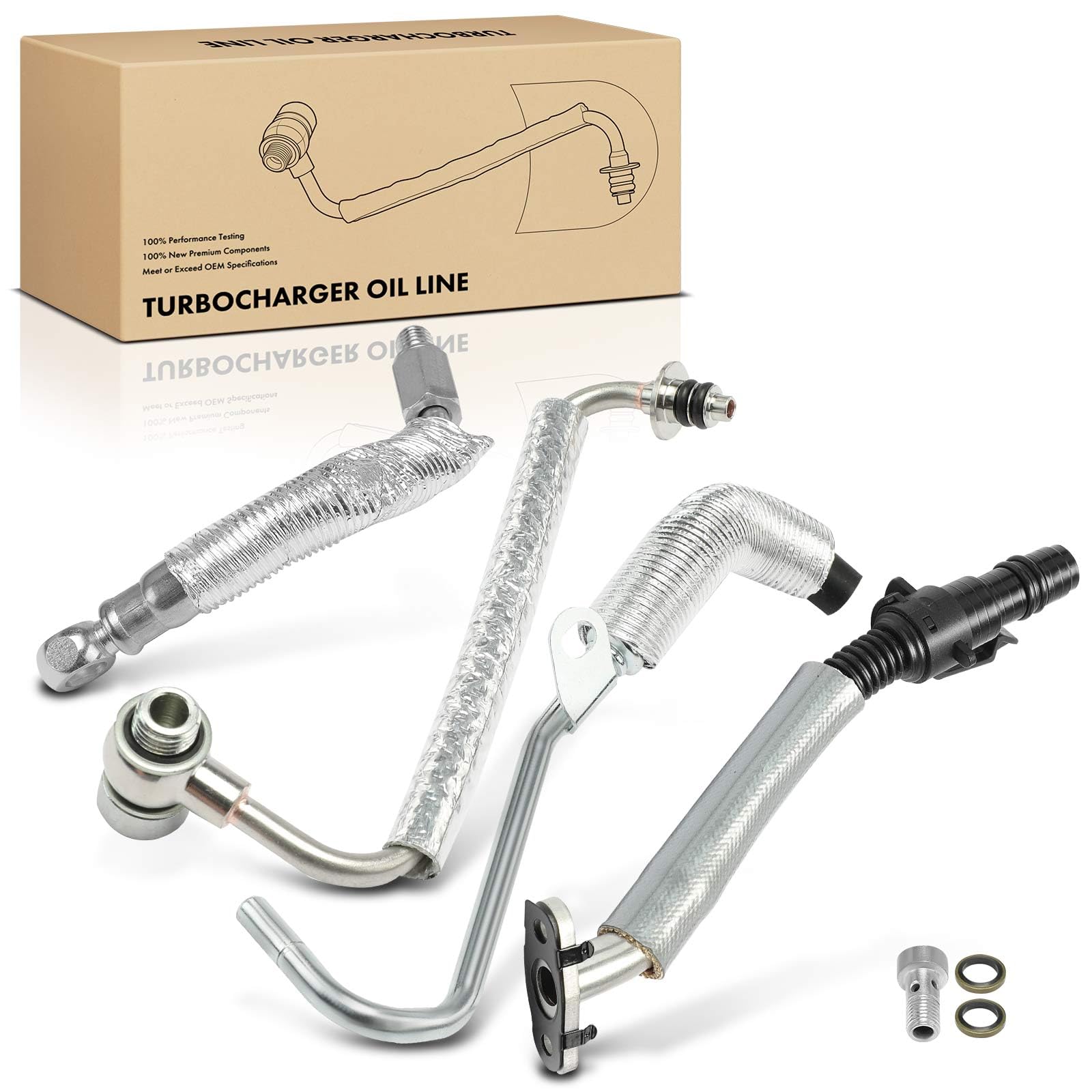 Frankberg 4x Ölleitung Turbolader Kompatibel mit Aveo Schrägheck T300 Adam M13 Astra J P10 Cascada W13 Corsa E X15 Meriva B MPV S10 Mokka/Mokka X J13 Replace# 55592600