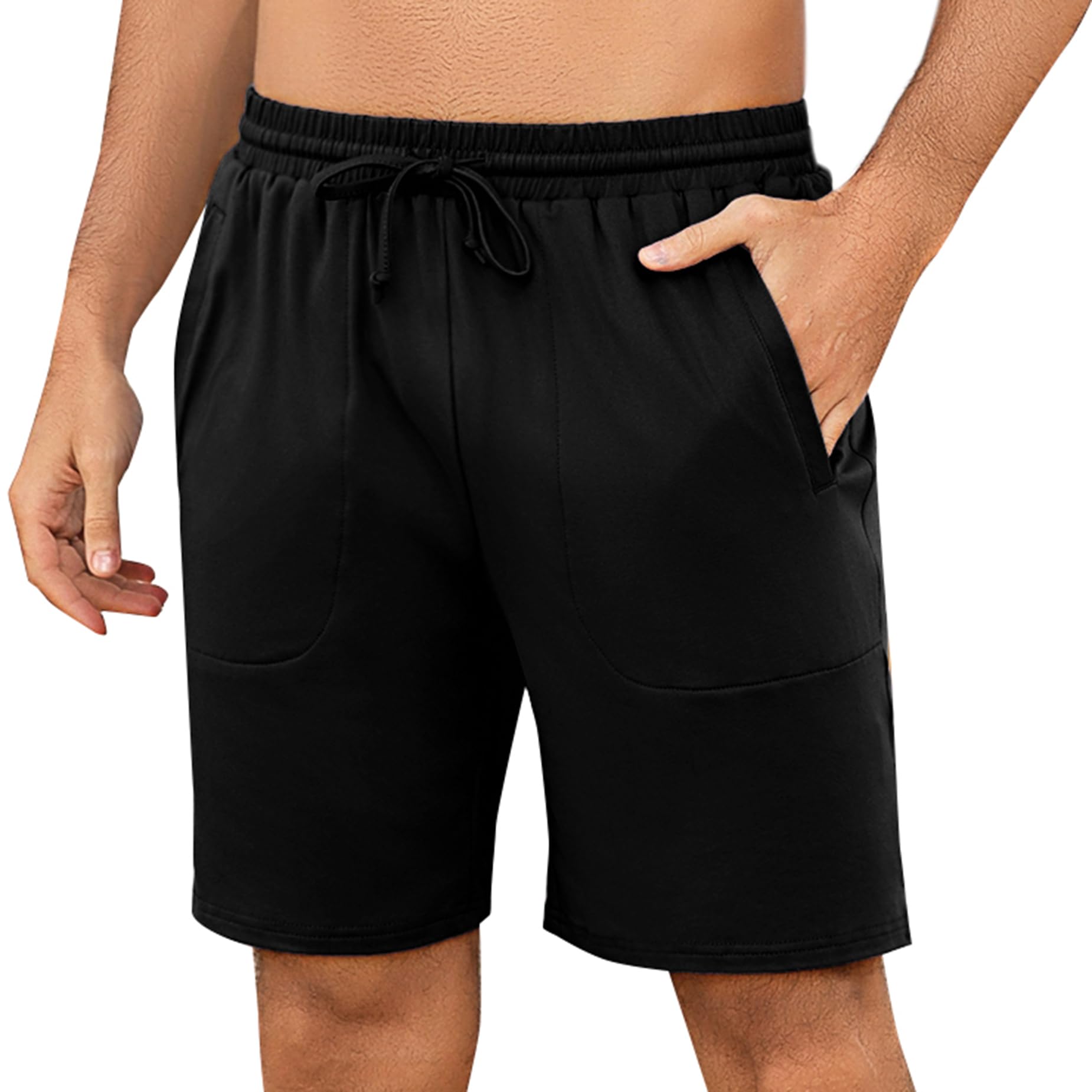 Aseniza Schlafanzughose Herren Kurz Baumwolle Schlafhose Shorty Pyjamahose Kurze Schlafshorts Sommer Bermudahose Loungewear für Männer