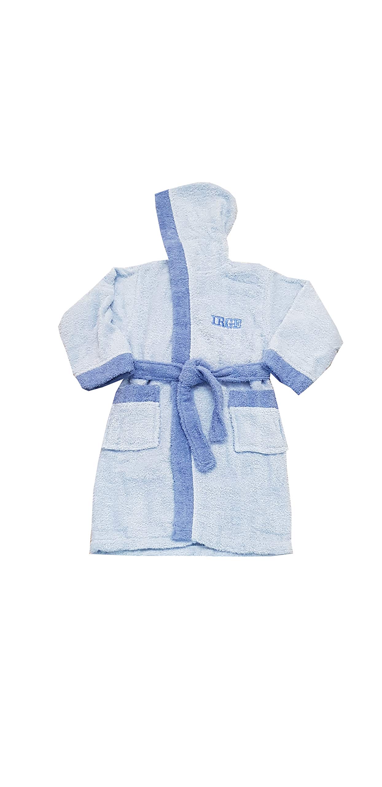 IRGE Accappatoio Bagno Ragazzo/a Piscina in Spugna Cotone per Bambino/a Vari Modelli (IG041/2 cielo, 8-10 anni)