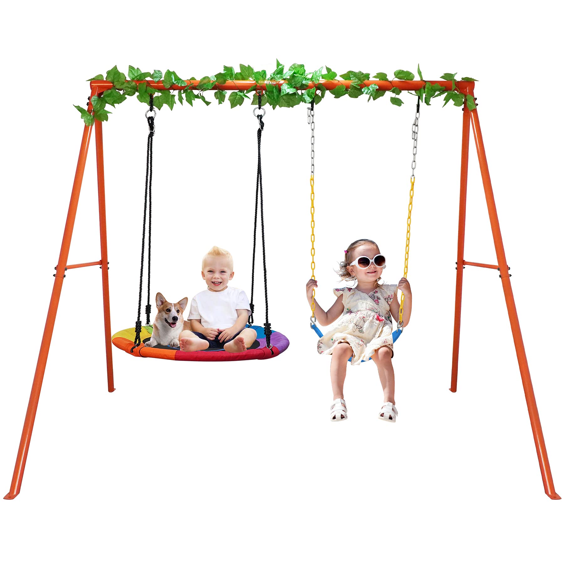 Buy Treeswin Swing Set, 78 inch AFrame Metal Swing Stand with 32 inch