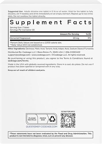 Miniatura 2 de Codeage Suplemento de hidrógeno molecular  Tabletas de agua de hidrógeno de 12 PPM de disolución rápida con magnesio elemental  Función corporal de