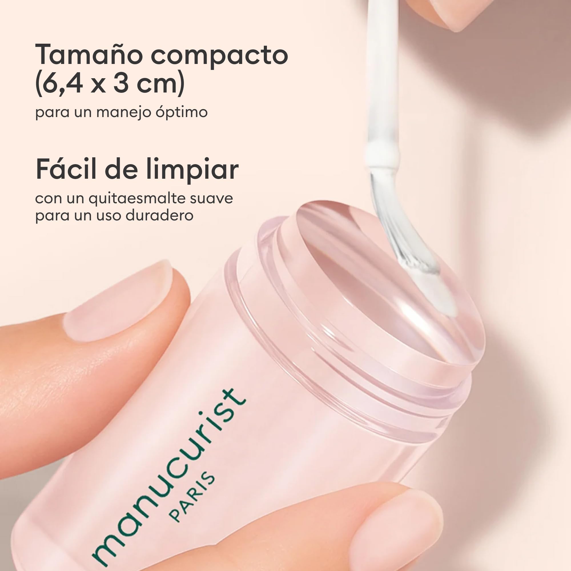 Manucurist Mani Stamper - Estampador en Silicona Transparente para Manicura Francesa Rápida - Herramienta ideal de Nail Art DIY – Estampado creativo de Diseño - Complemento para esmaltes y pintauñas