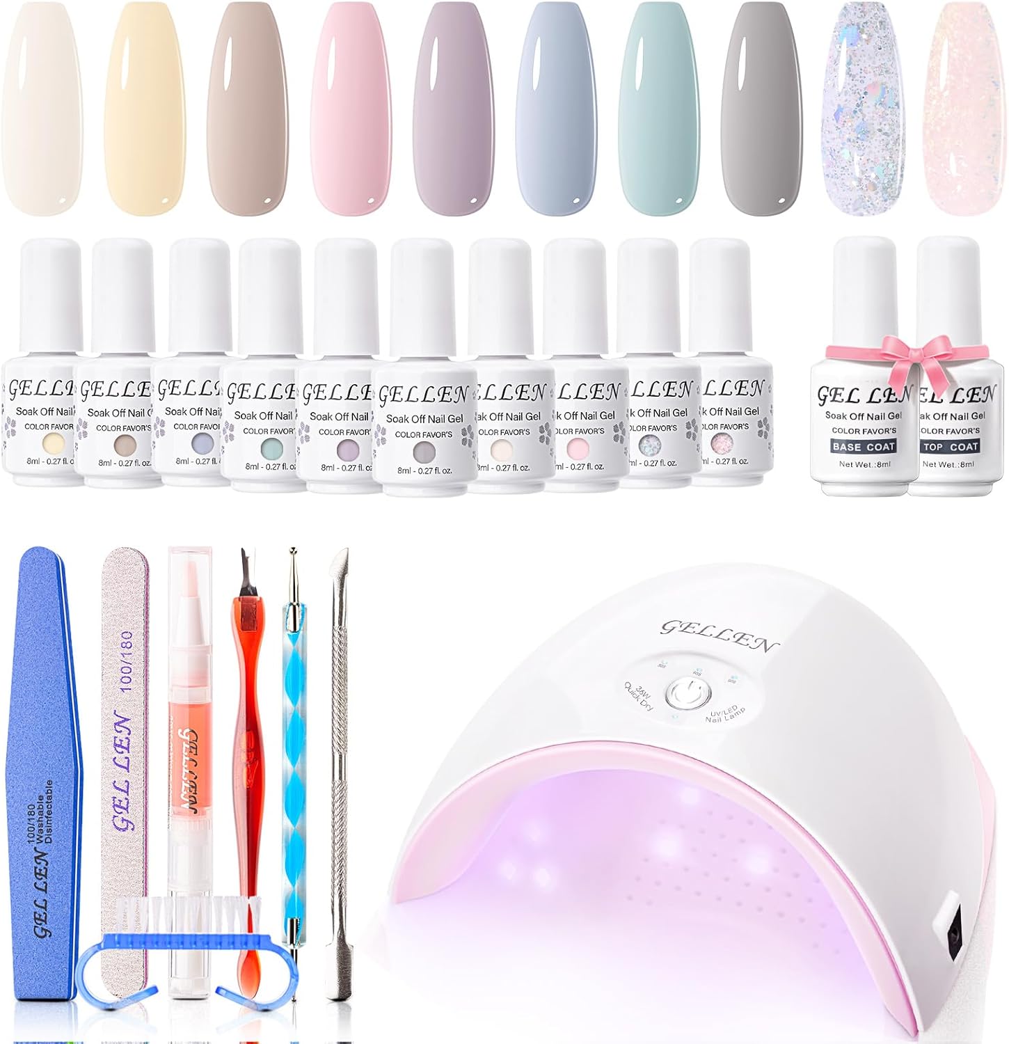 Gellen Gel Nail Polish Kit with UV Light Gel Nail Polish Set Starter