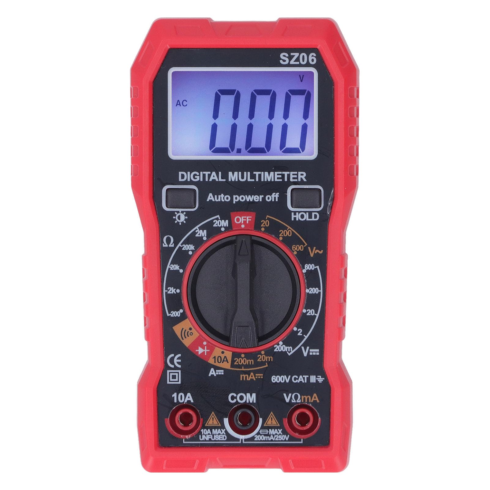 Sxhlseller Multimetr Cyfrowy, Przenośny Tester Napięcia Prądu z Podświetlanym Ekranem HD, Automatyczne Wyłączanie, Stojak Pod Kątem 90 Stopni, Zabezpieczenie Przed Poparzeniem Podczas
