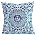 Stylo Culture Ethnic Throw Coussins Coussins Scatter Coussin Imprimé Floral Bleu Housse de Coussin Coton Traditionnel 40x40 cm Mandala Ombre Coussin Carré (1 Pc)