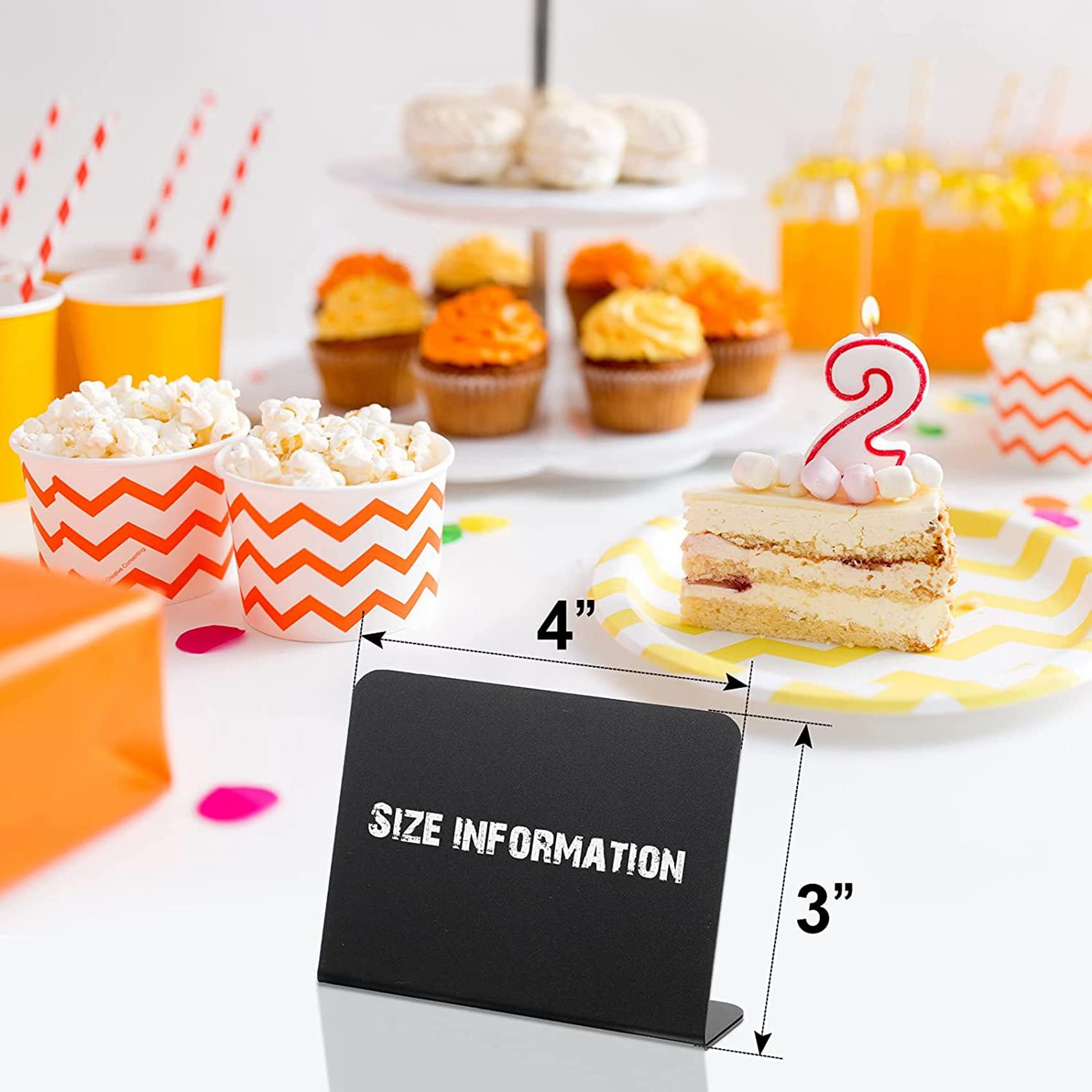 20 Pezzi Lavagnette Per Tavolo 4x3 | Etichette Cancellabili Per Feste Con Pennarelli