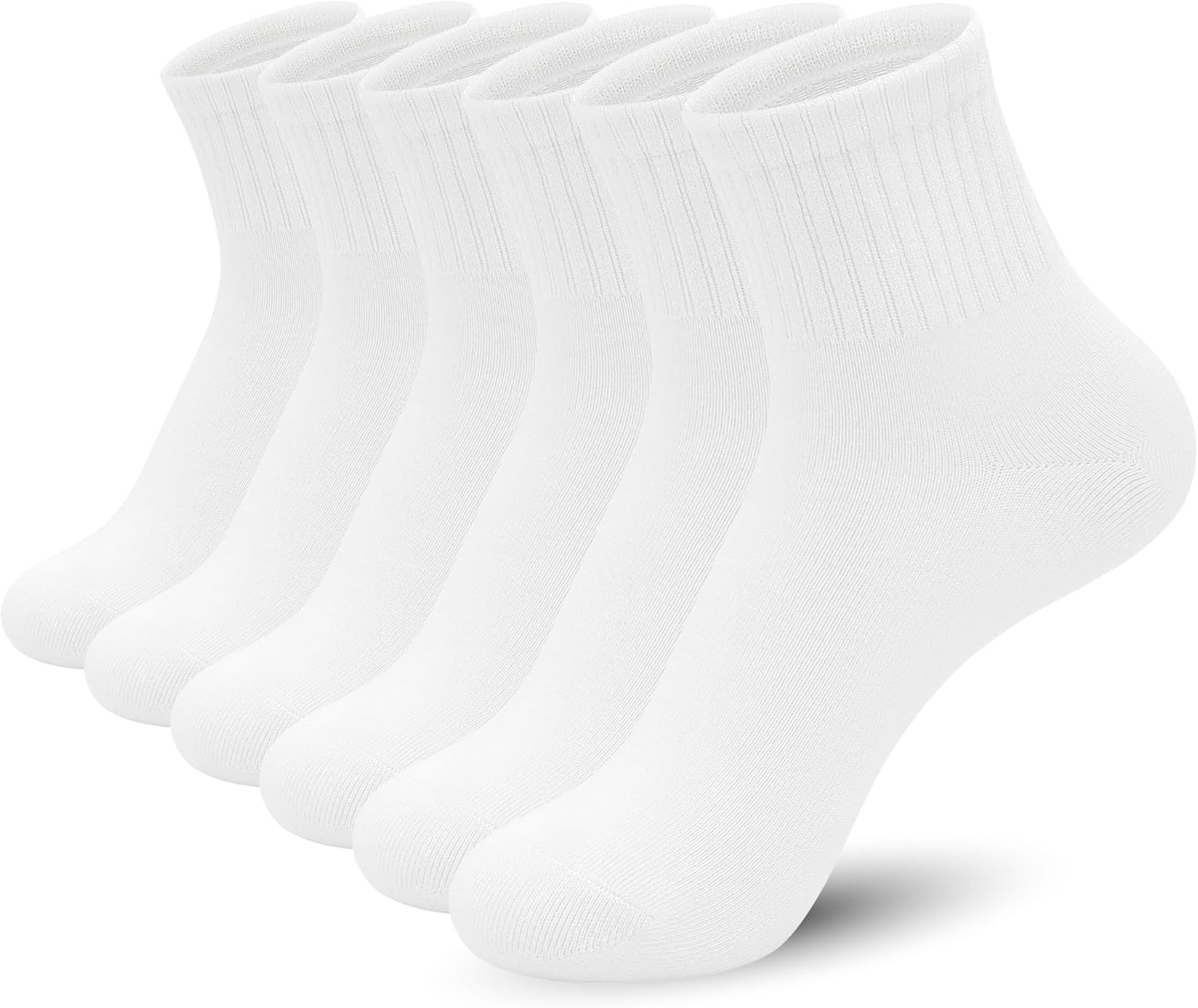 Sakusock Cotton Quarter Socks for Women and Men Thin Mini Crew Elastic Casual Soft Comfort Above Ankle Socks 6 Pairs