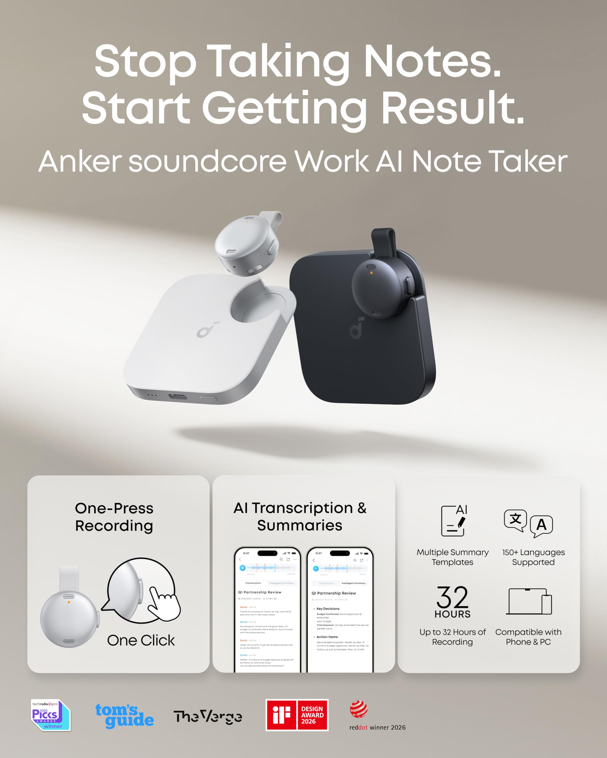 Amazon.co.jp: soundcore Work by Anker、ポータブルAIボイス 