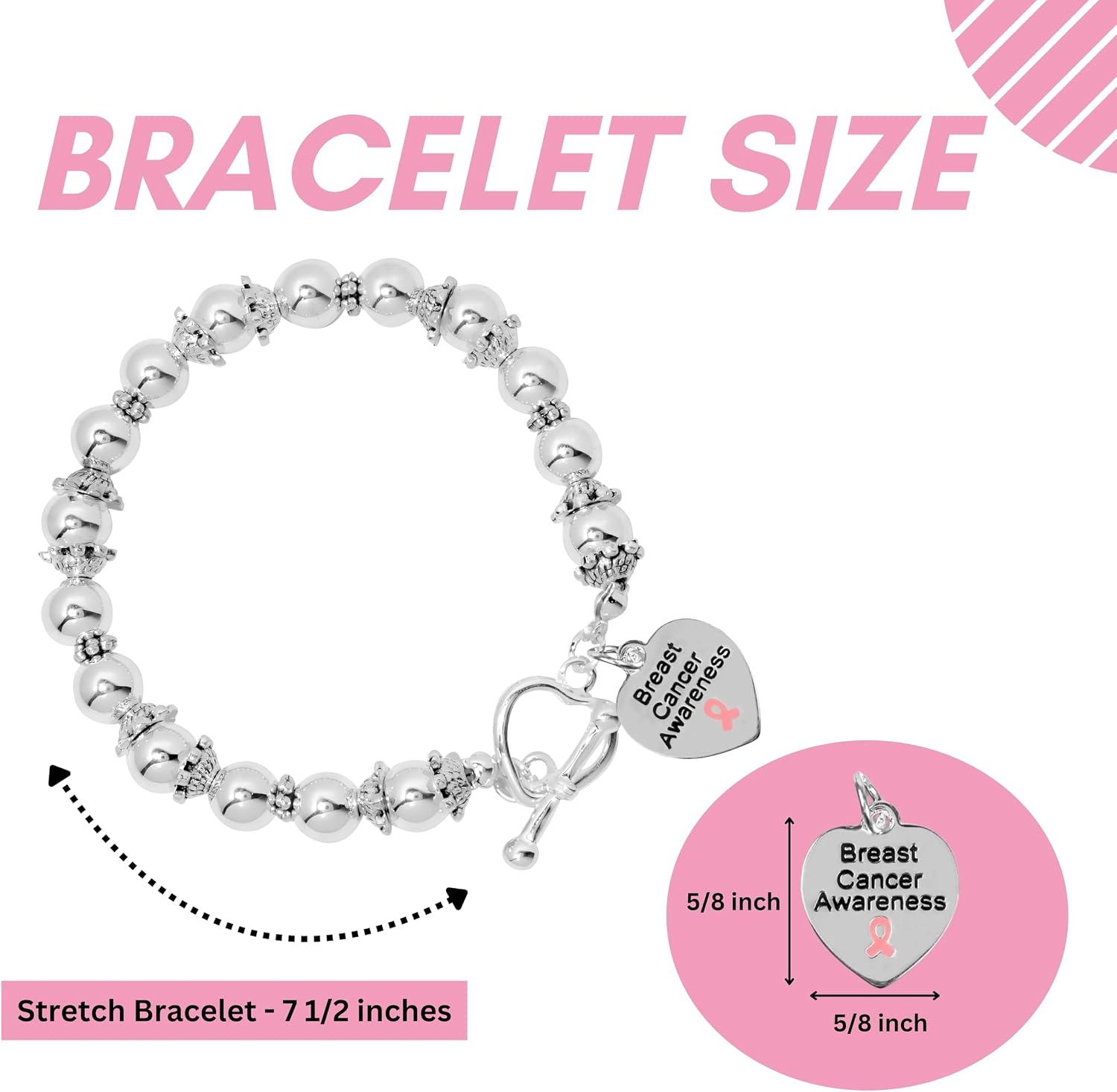 Breast Cancer Awareness Pink Ribbon Bracelets for Fundraising, Charity Walks, and Gifts - Perfect for Breast Cancer Awareness Month
