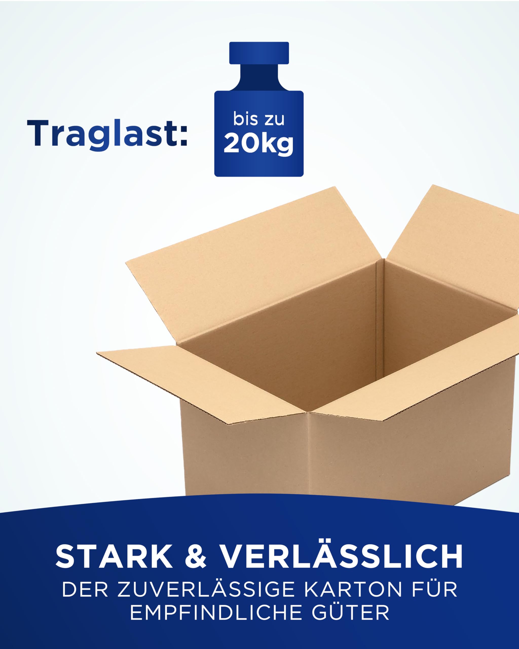 KK Verpackungen Versandkartons 600 x 400 x 400 mm Braun 1-wellig (Innenmaß 594 x 394 x 390 mm) | 20 Stück, Faltkartons Kartons für Versand als DHL Paket Hermes Paketklasse L DPD GLS Paketklasse XL