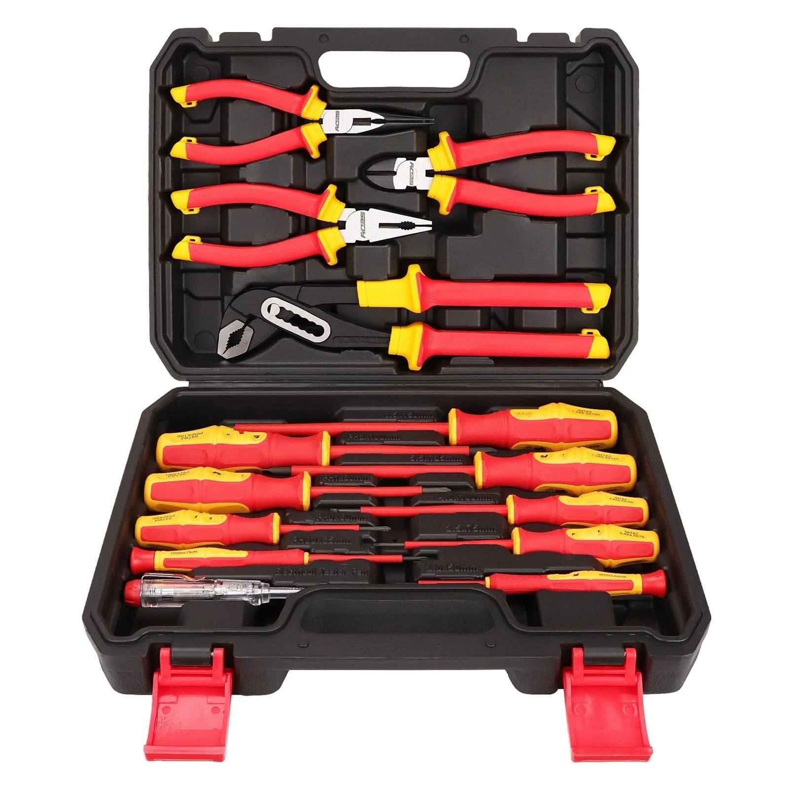 Khfgdhg One Color 14Pc Insulated Screwdriver & Pliers Set Vde Insulated Set 1000V Insulated Electrician Tool Set With Magnetic Phillips