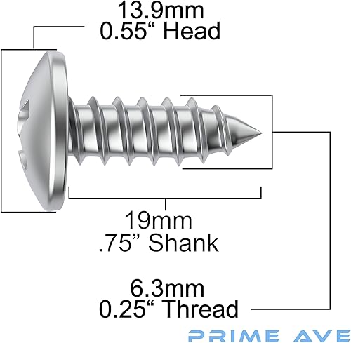 Miniatura 7 de Prime Ave Tornillos de matrícula de acero inoxidable compatibles con Ford Lincoln (paquete de 8)