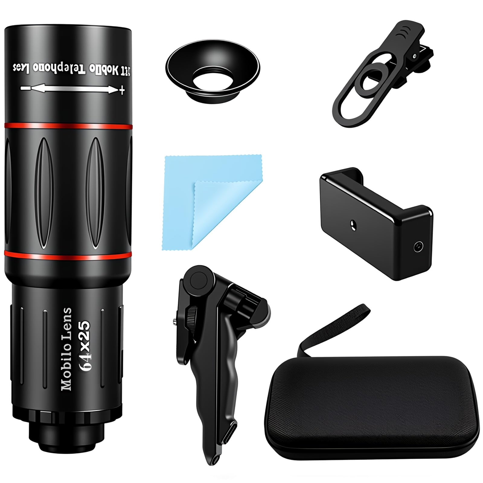 Teleobjetivo HD 64X monocular universal para móvil iPhone Android con ocular 2