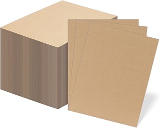 RLAVBL 100 Pack 8.5x11 Corrugated Cardboard Sheets, Flat Cardboard Inser...