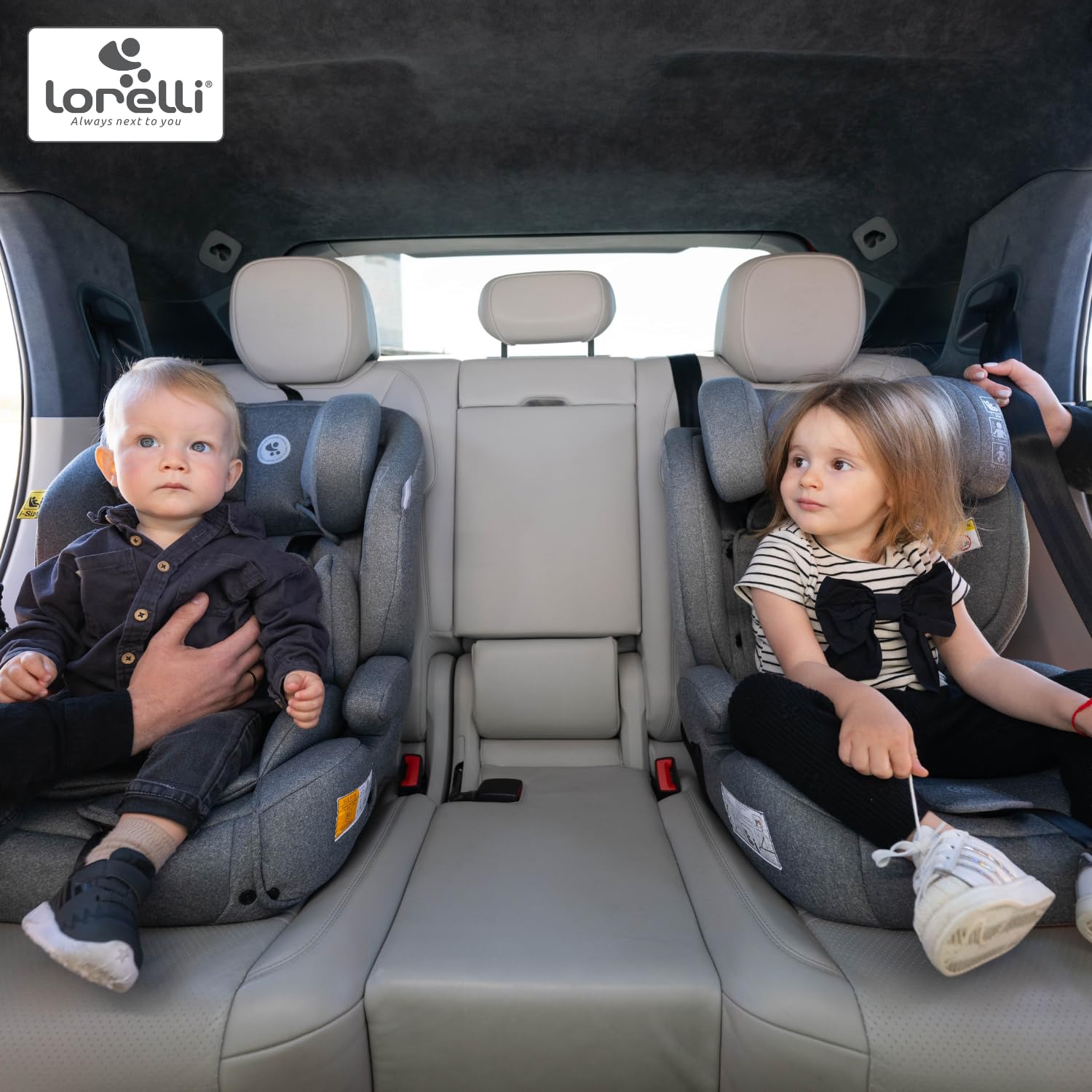 Lorelli Auto Kindersitz Benevento mit Isofix i-Size, Mitwachsender Autositz für Kinder von 76-150 cm, Babysitz, Autokindersitz, Einstellbare Kopfstütze, 5-Punkt-Sicherheitsgurt, gelb